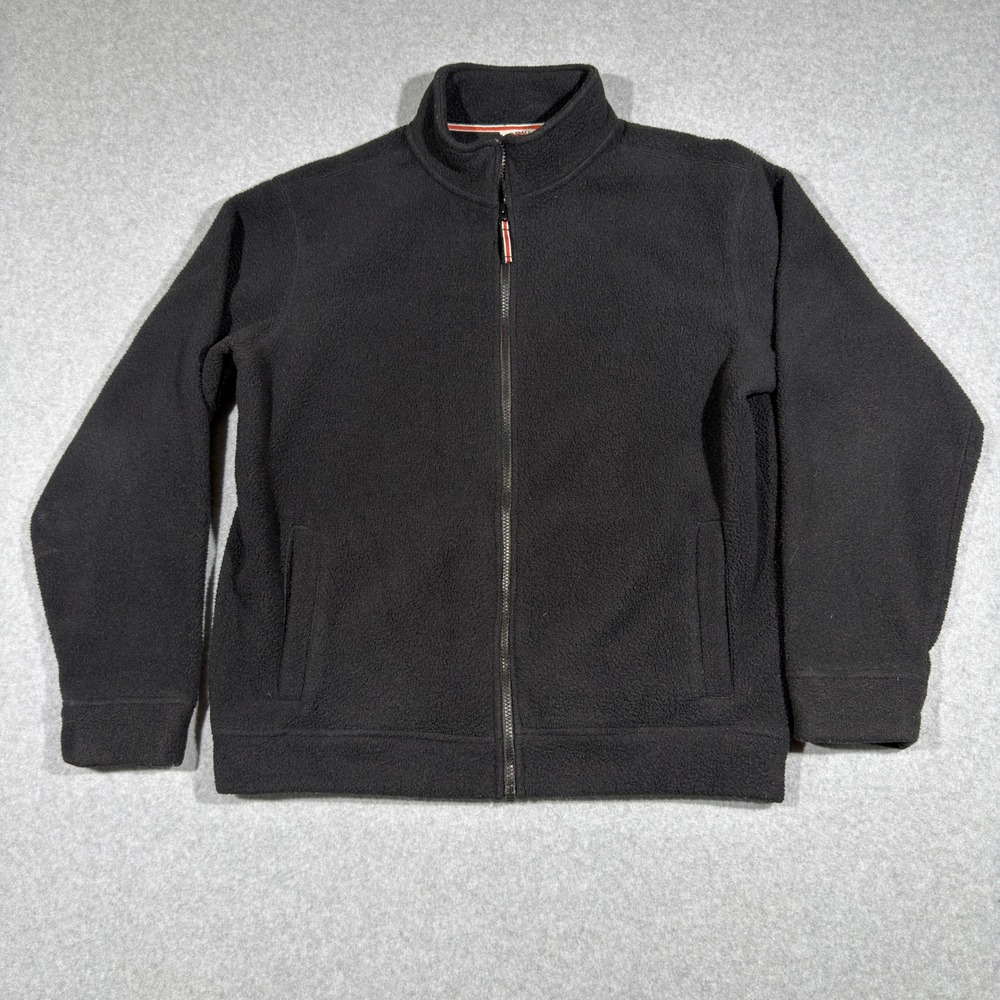 Orvis Mens M Black Full Zip Fleece Jacket Mock Neck Outdoor Hiking Winter - Picture 1 of 8